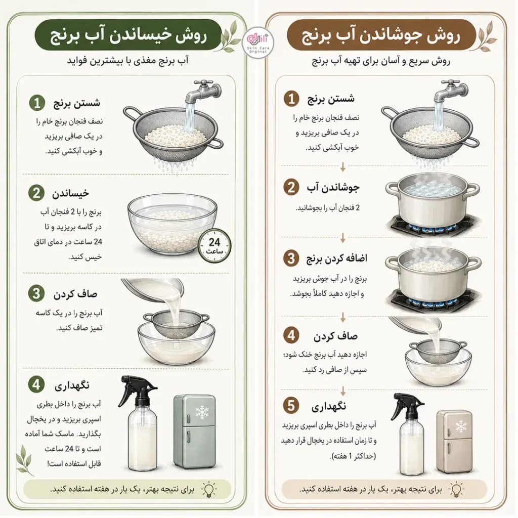 روش تهیه آب برنج برای مو